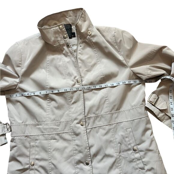 Tan Zip Up Lightweight Long Fit Trench Rain Coat XL - Picture 7 of 9